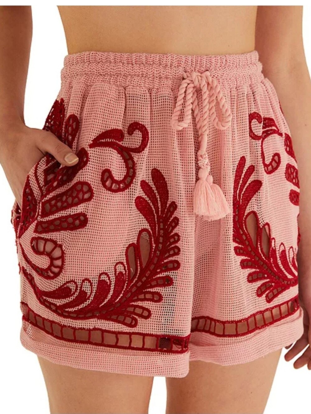 Farm Rio Light Pink Arabesc Shorts Swim Cover Up - NWT - Picture 2 of 4